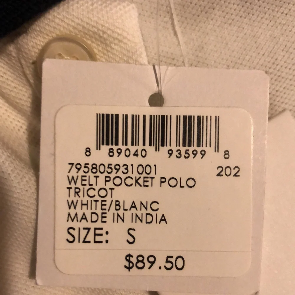 Club Monaco Polo shirt , white/blanc , size S - Picture 4 of 4